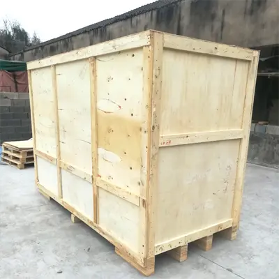 Large fiberglass reinforced plastic trees, packed in wooden cases.