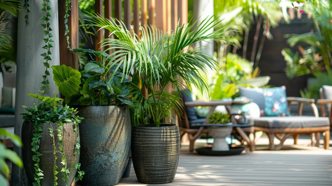 Artificial fern plant Artificial fern plant in terracotta pot