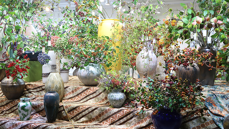 Artificial plants in decorative pots, a vibrant collection for interior decoration.