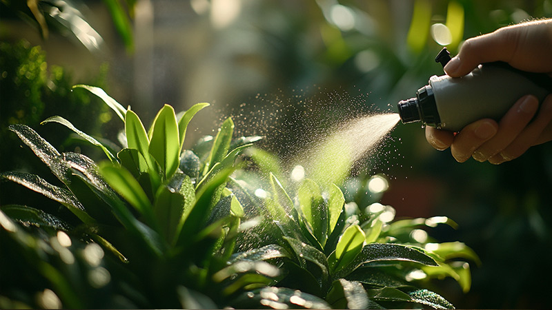 Gardening with a Spray Bottle Person watering plants with a spray bottle