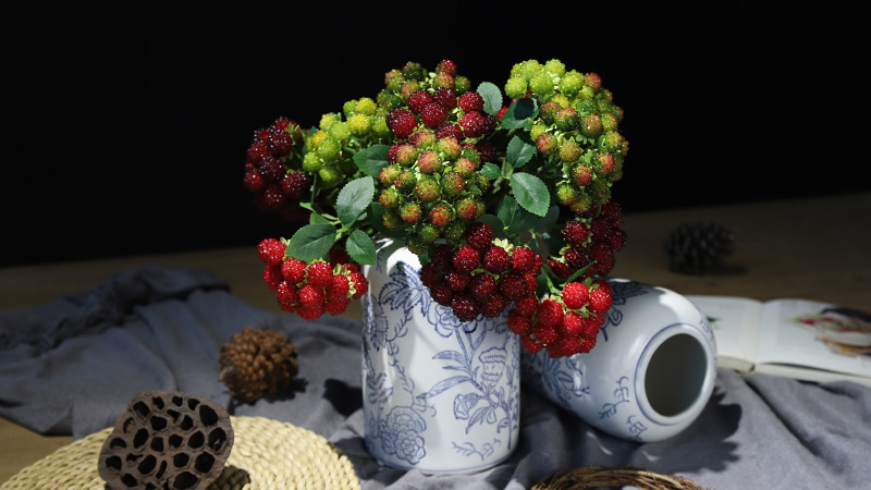 faux berry arrangement red and green berries in a white vase, home decor