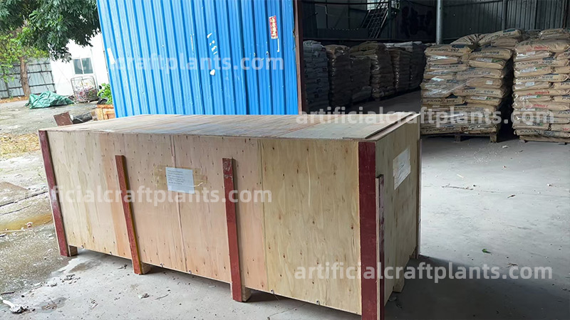 wholesale plant packaging large wooden crate with artificial plant products