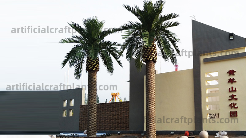artificial palm trees at Huangyangshan Cultural Park