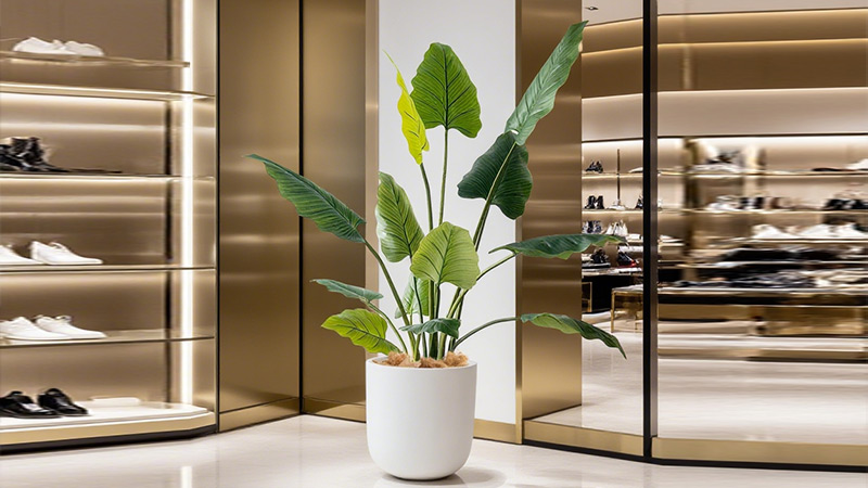 Elegant Philodendron in minimalist bedroom decor
