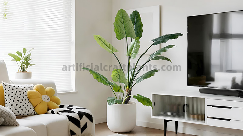 Bird of Paradise Plant large artificial bird of paradise plant in a white pot