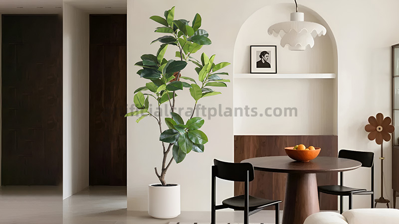 Artificial Ficus Tree large artificial ficus tree in a modern minimalist living room