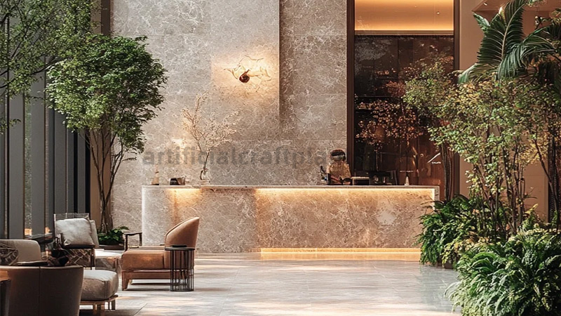Artificial Fiddle Leaf Fig large artificial fiddle leaf fig tree in a modern white living room