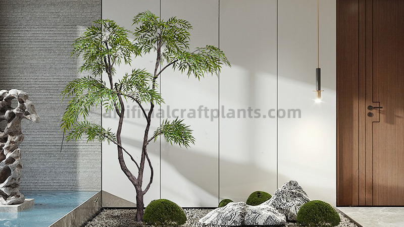 Indoor Zen Tree Artificial indoor bamboo tree in modern zen garden landscape