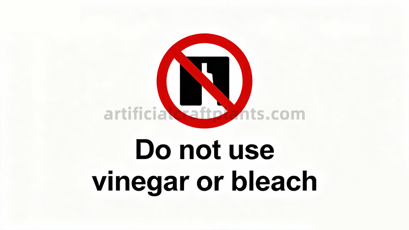 No Vinegar or Bleach Warning sign do not use vinegar or bleach for cleaning