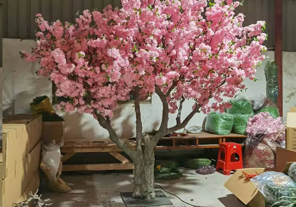 artificial plant production workshop with active manufacturing tables