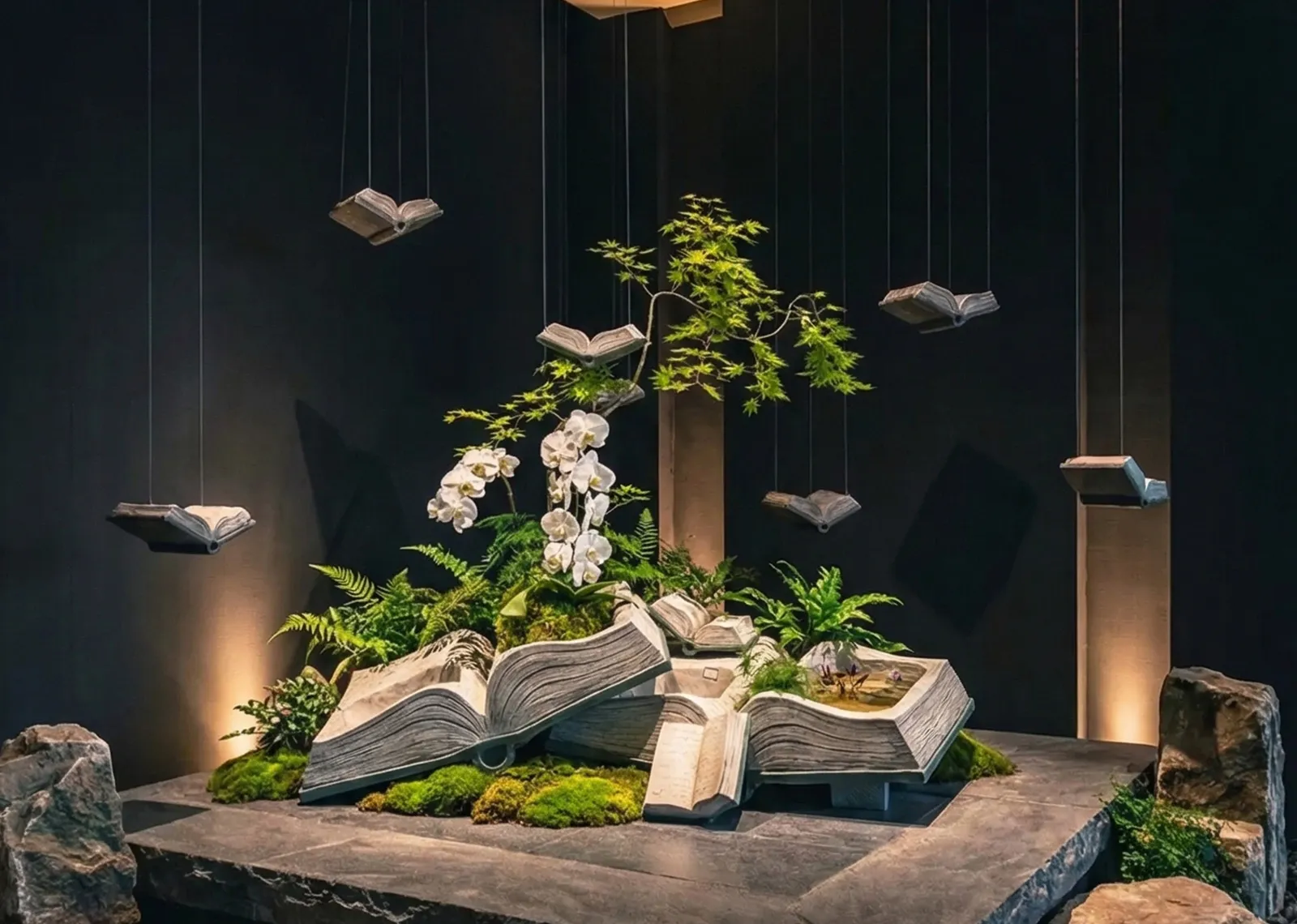 Decorative artificial ornaments for retail display and commercial styling